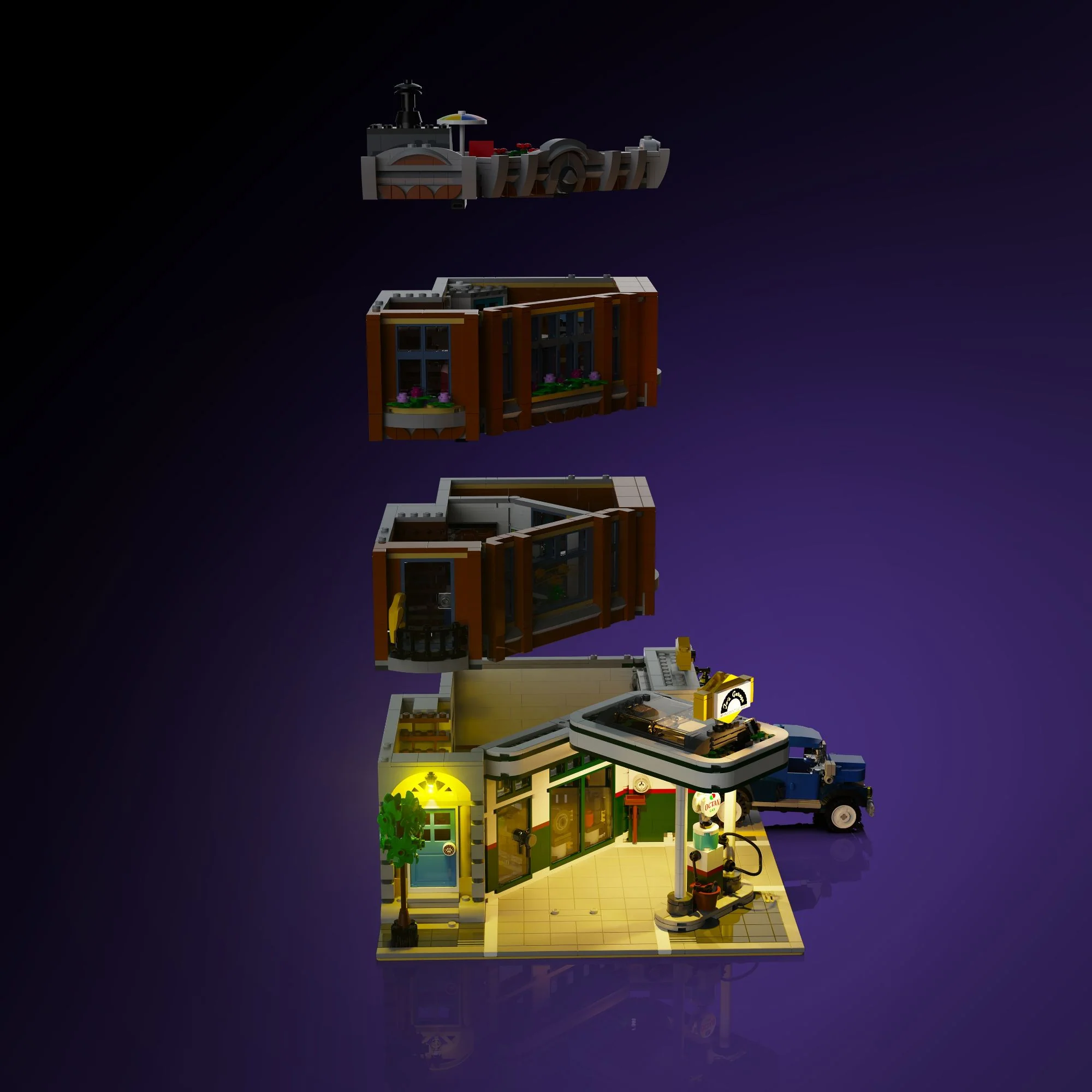 Light Kit for LEGO® Corner Garage #10264 - Image 9