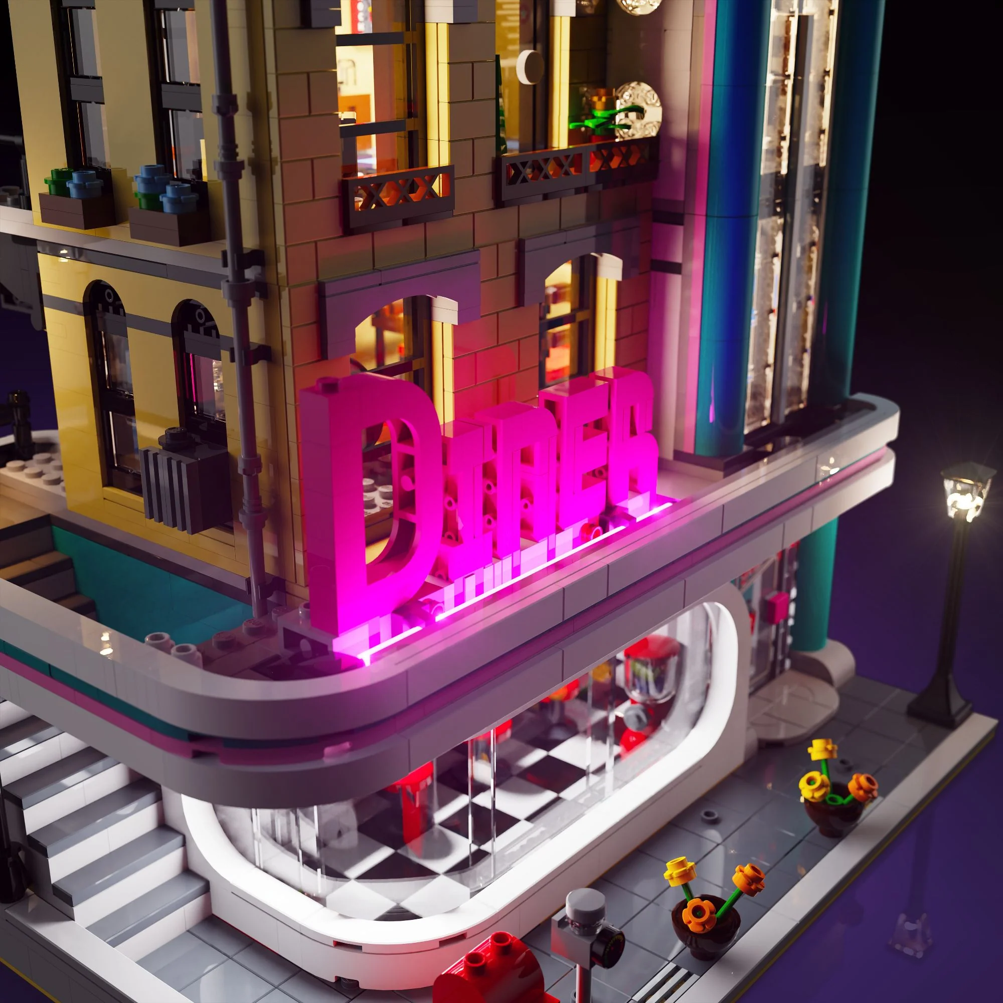 Light Kit for LEGO® Downtown Diner #10260 - Image 8